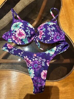 Victoria's Secret Purple & Teal Floral Bikini